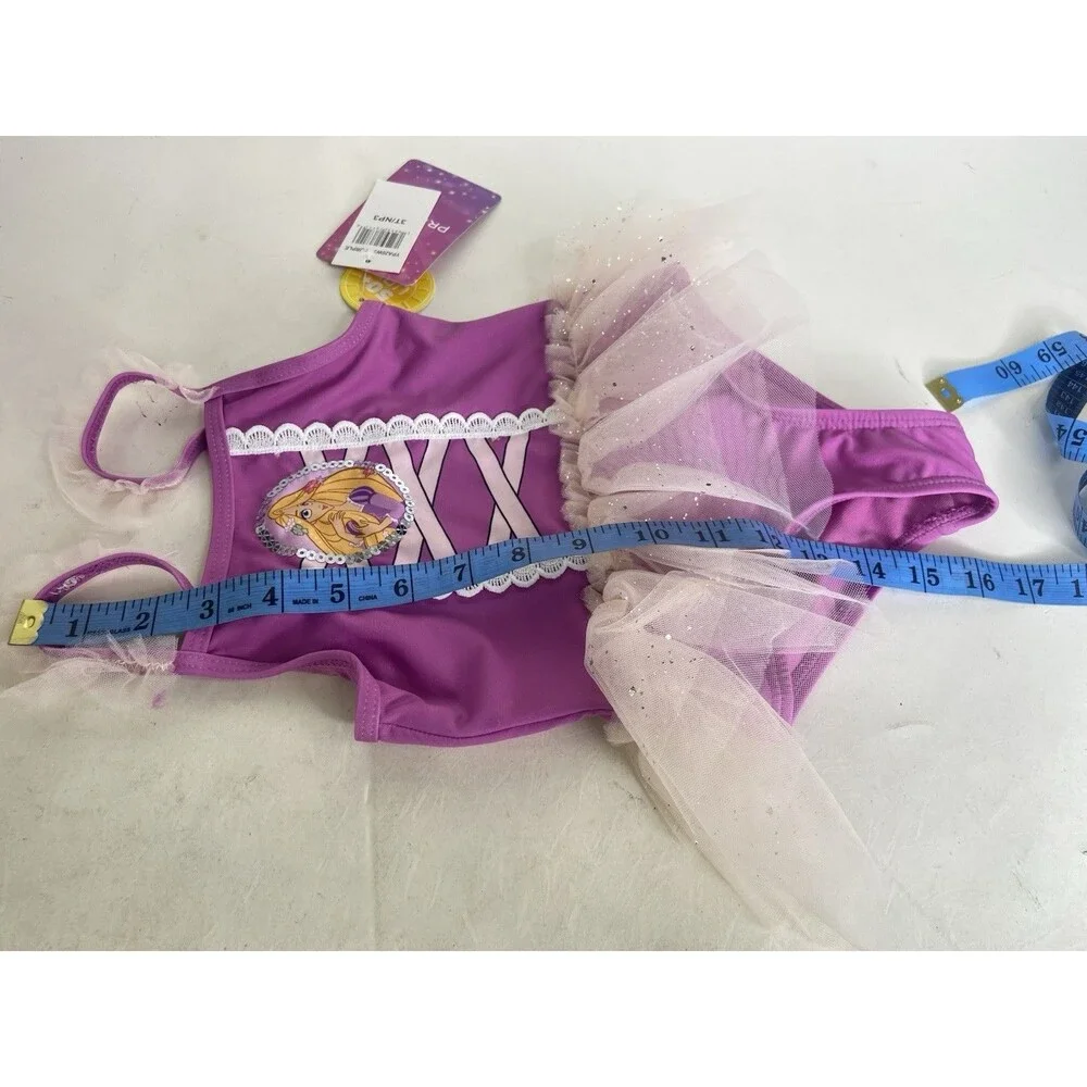 Disney Tangled Rapunzel Tutu One Piece Swimsuit Swimwear Girls Size 3T